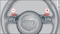 Steering wheel: Manual gear selection with paddle levers